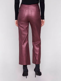 Charlie B - Metallic Wax Twill Flare Leg Pants