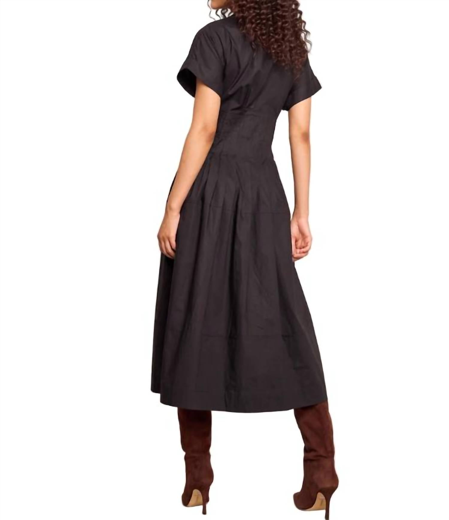 Cara Cara Nash Midi Dress in black - women's dress - detail view