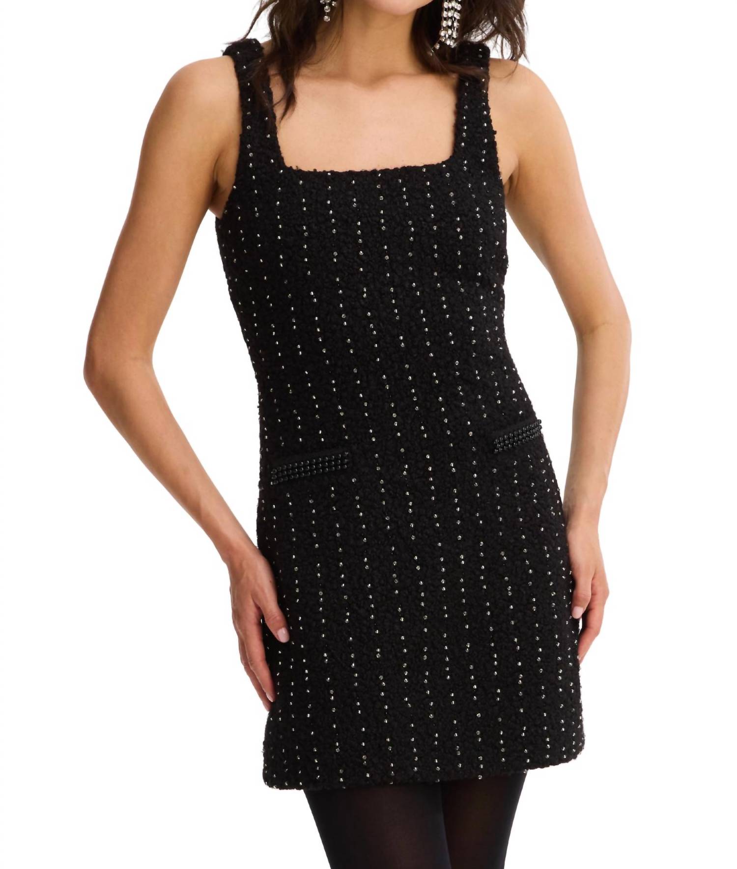 ALLISON NEW YORK BEADED EMERY DRESS in black - women's dress