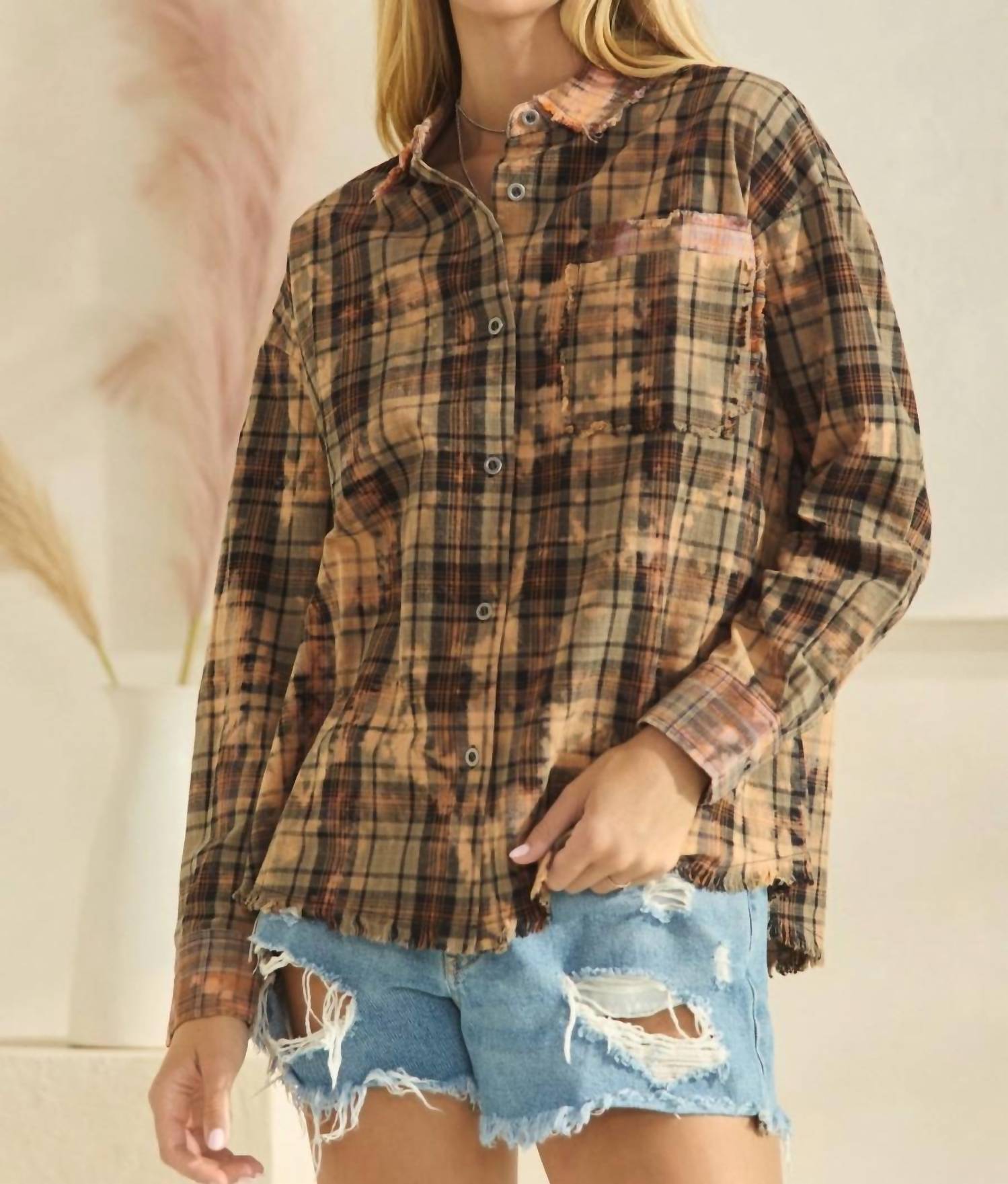 Faire - Bleached Plaid Shirt
