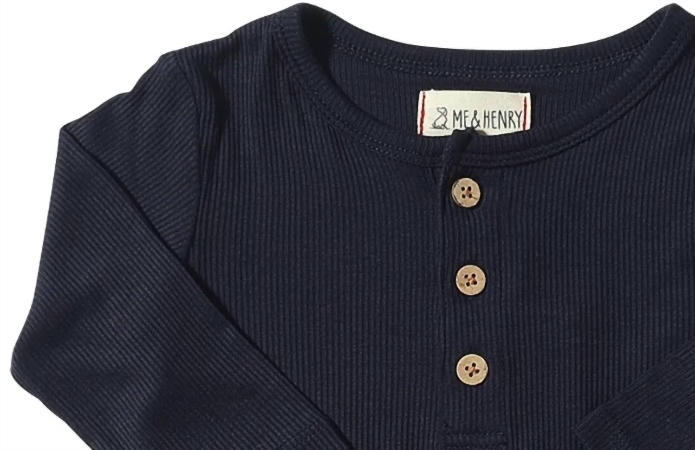 Me & Henry - Boy's Mason Ribbed Romper