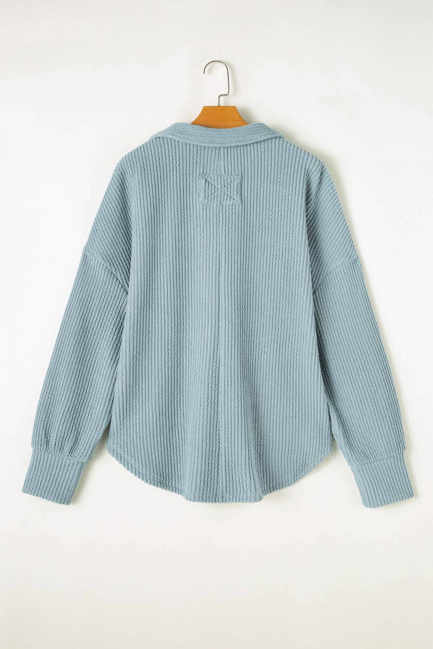 66Disco - Turn-down V-neck Drop Shoulder Top - Plus