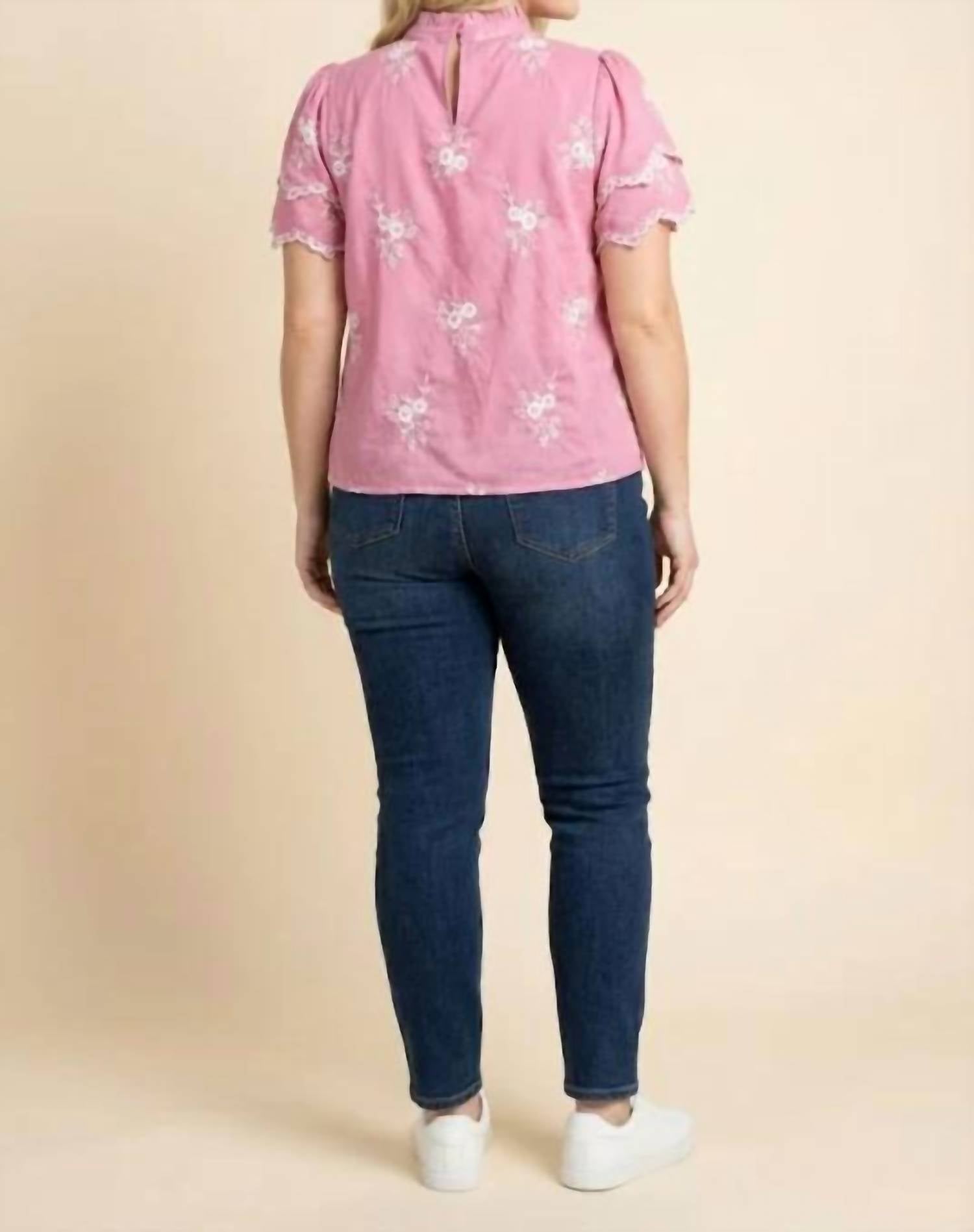 Hayden La - Poppy Ruffled Neck Top