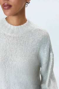 PISTOLA Ilana Mock Neck Sweater Top in silver - women's sweater - alternate view