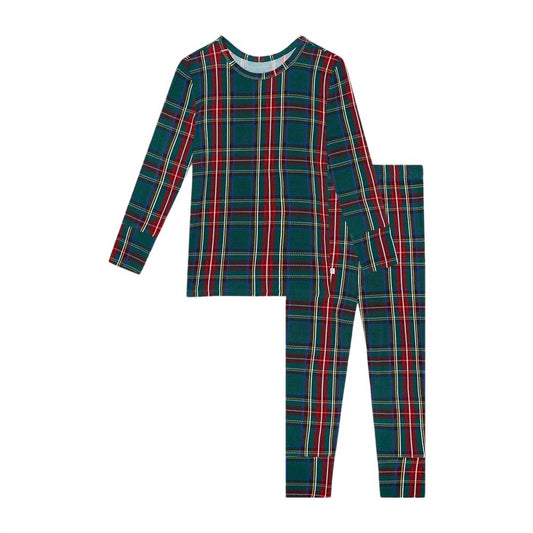 Posh Peanut - Boy's Plaid Long Sleeve Basic Pajama Set