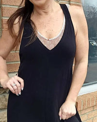 CLARA SUNWOO V-neck Cross Back Jumpsuit in black white - women's pants - detail view