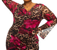 Fashion Szn Curve - Leopard Print Mesh Maxi Dress - Plus