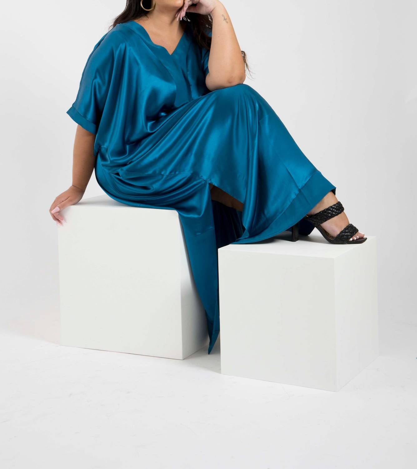 Sante Grace - Muse Italian Silk Charmeuse Caftan Dress