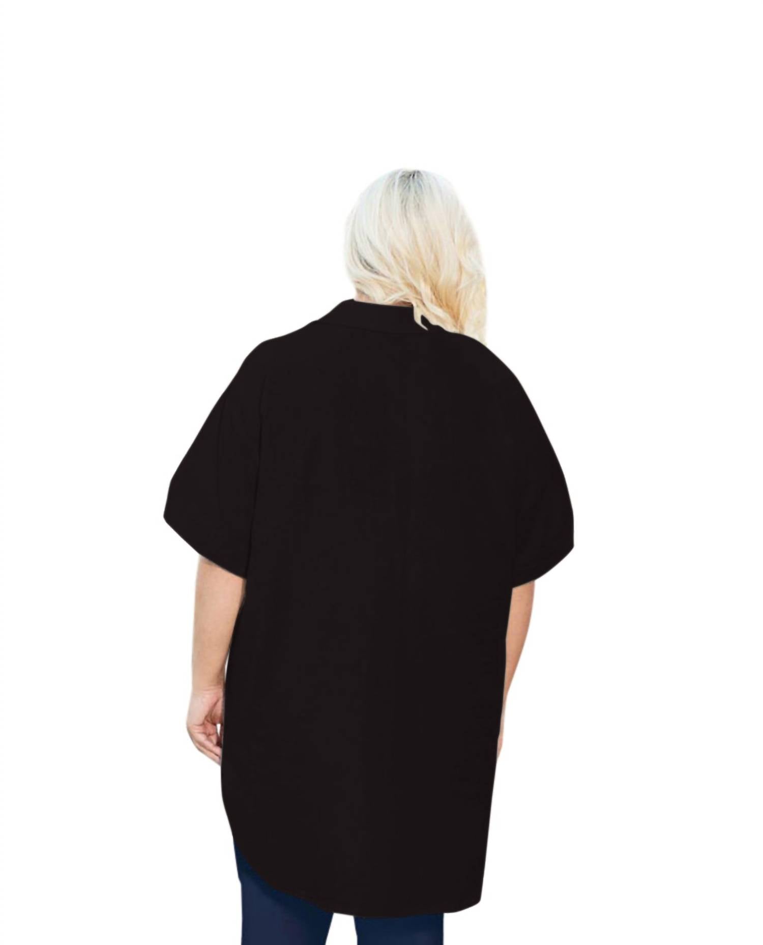 On The Plus Side - Cotton Collar Short Sleeve Kendall Tunic - Plus