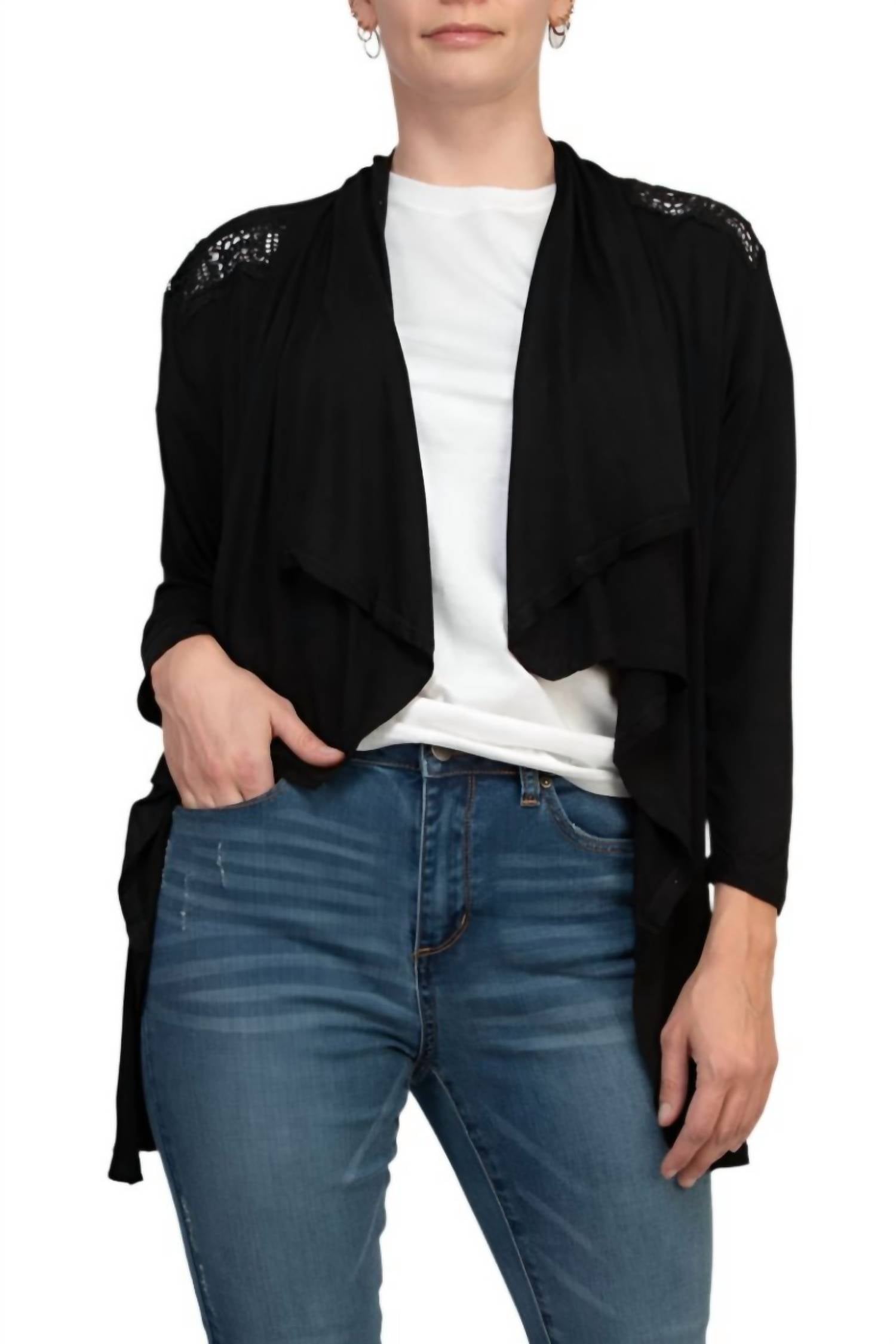 Anne Rose - Sequined Long Sleeves Cardigan