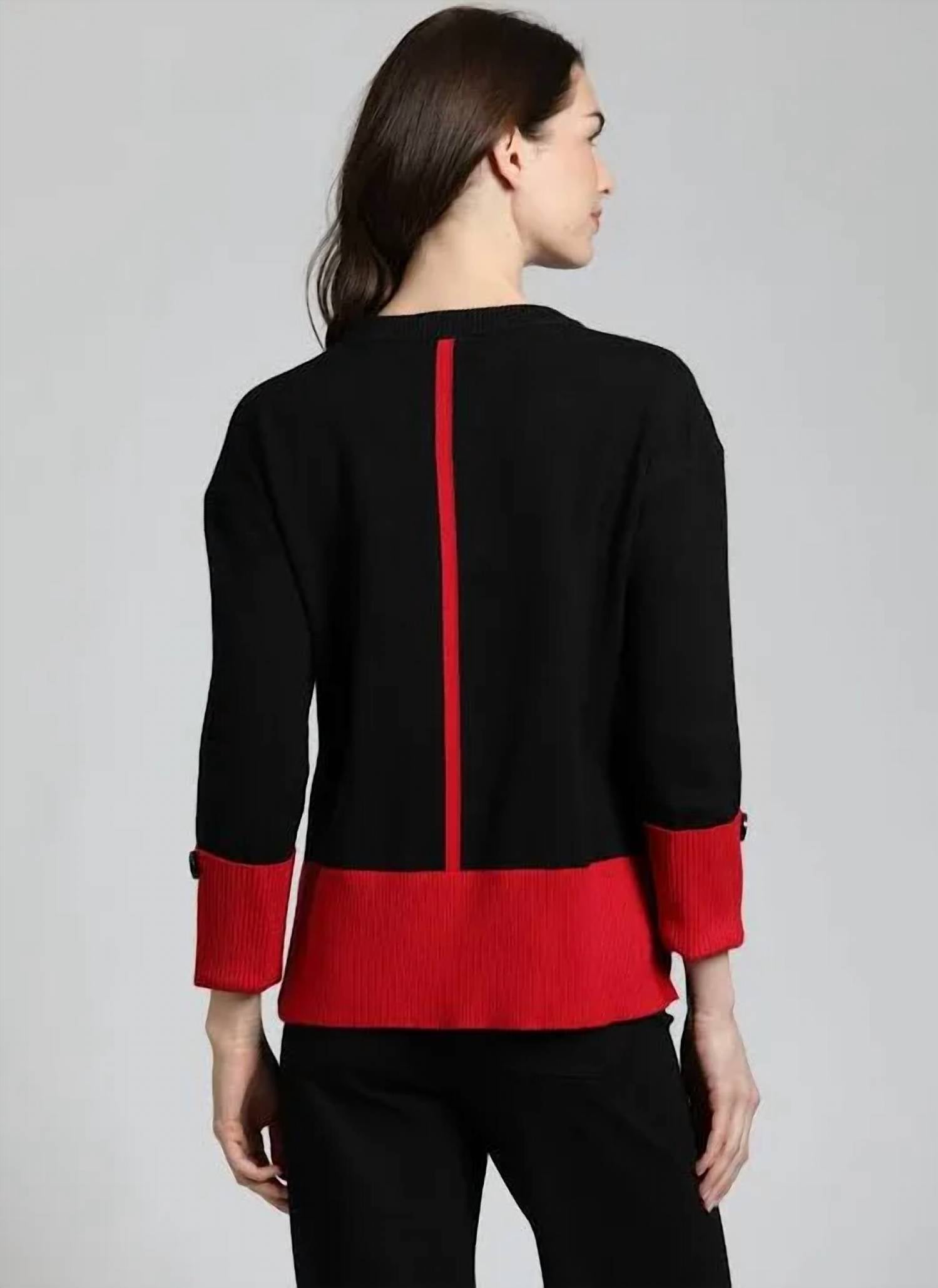 Apny - Color Block Pullover Sweater