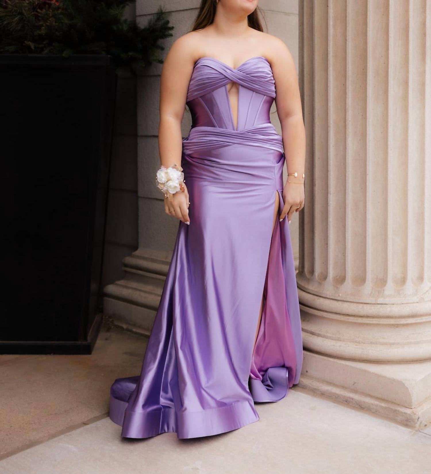 Sherri Hill Women's Prom Dress in lilac - women's dress - detail view