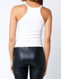Olivaceous - Fitted Ribbed Spaghetti Strap Tank Top