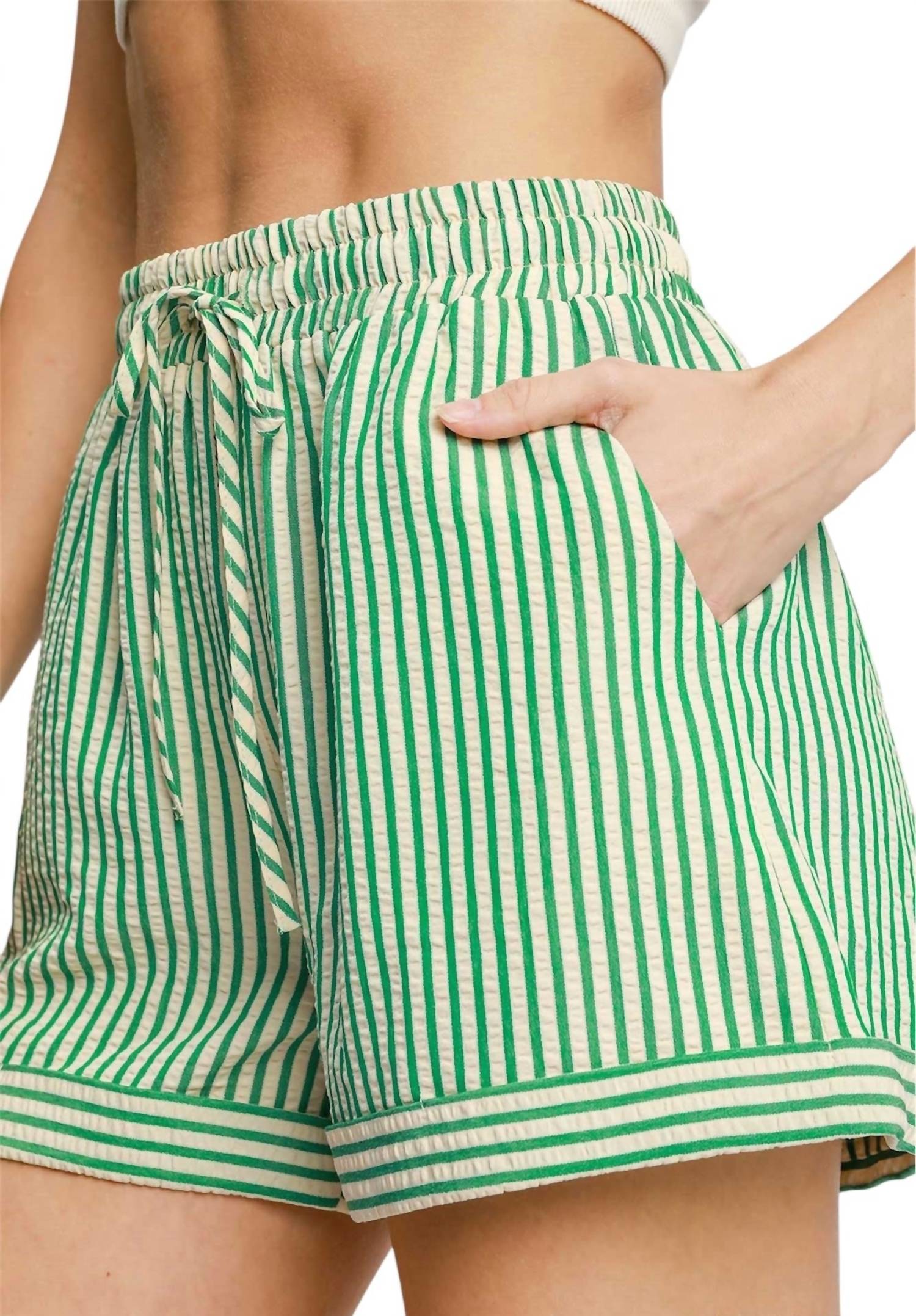 Umgee - Striped Seersucker Shorts