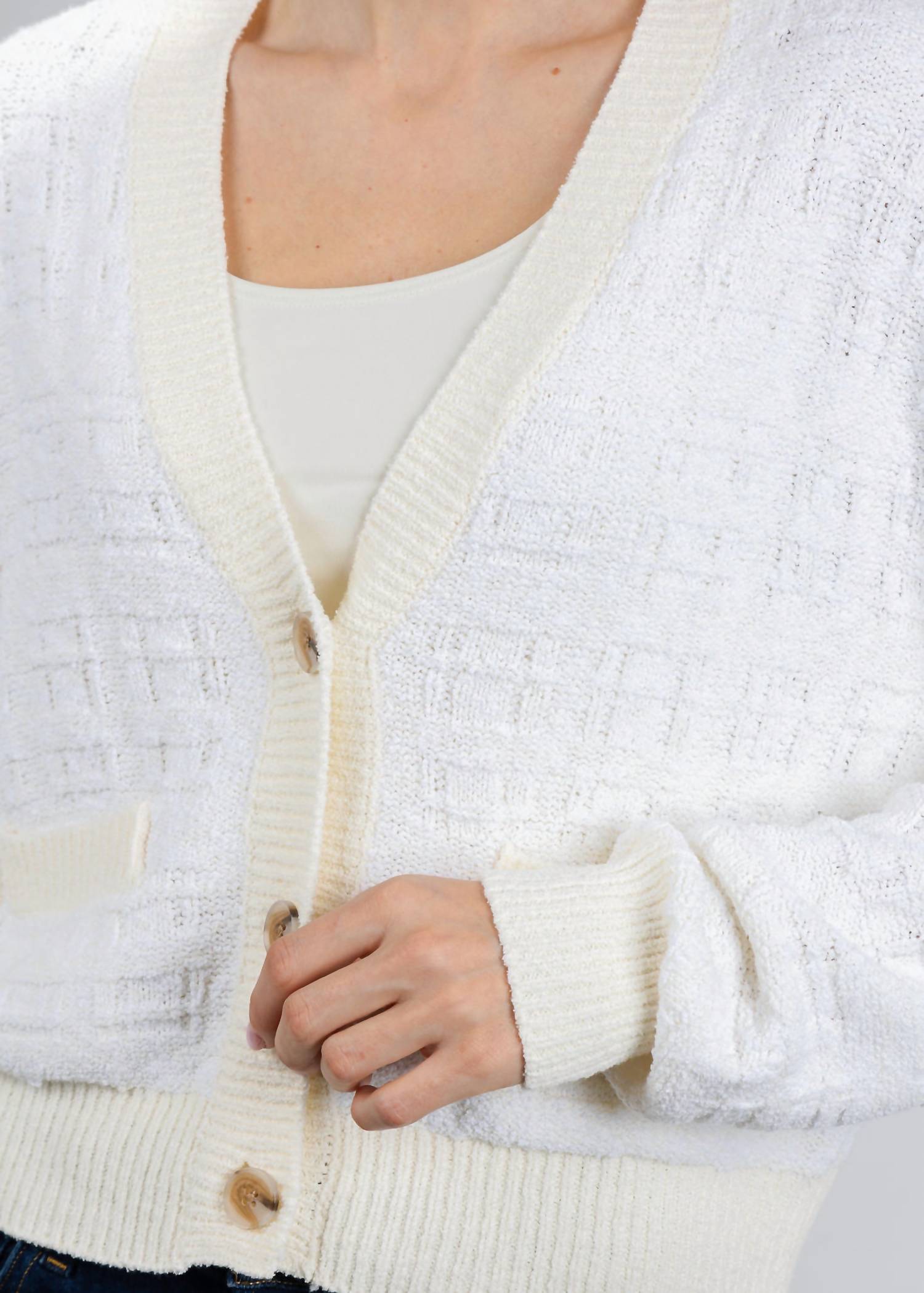 White + Warren - Textured Boucle Cardigan