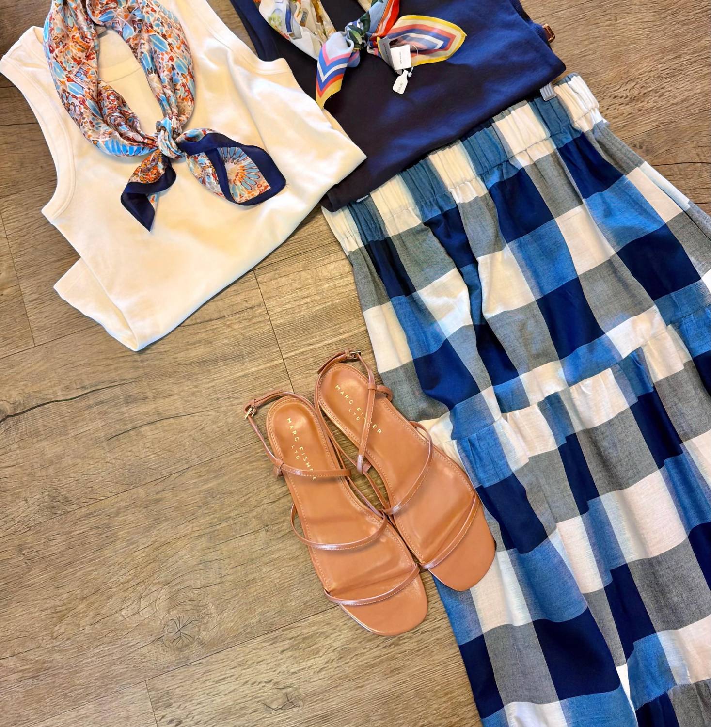 Beau & Ro - Abby Check Ikat Maxi Skirt