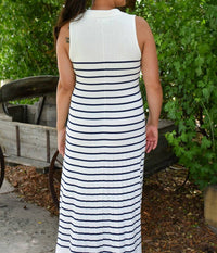 Lalavon - Women's Lily Stripe Midi Sweater Dress