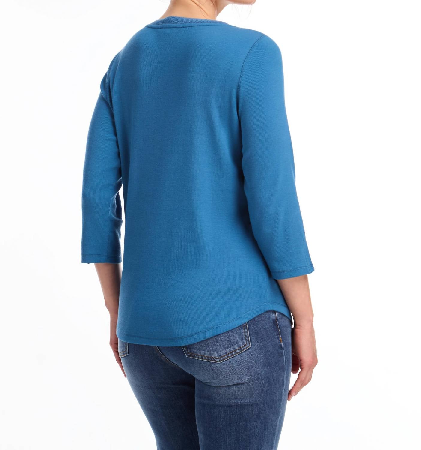 Fdj - V-neck Rib Sparkle Top
