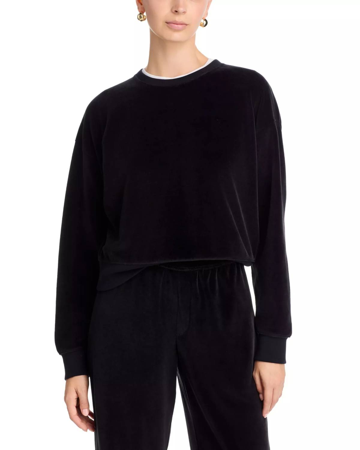 ATM Velour Sweatshirt in black - women's top