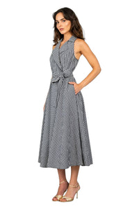 Lavender Brown - Zola Gingham Belted Dress