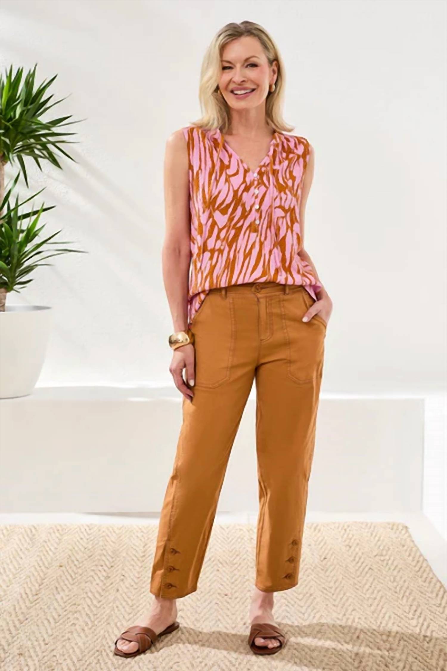 Tribal - Stretch Slub Barrel Ankle Pant