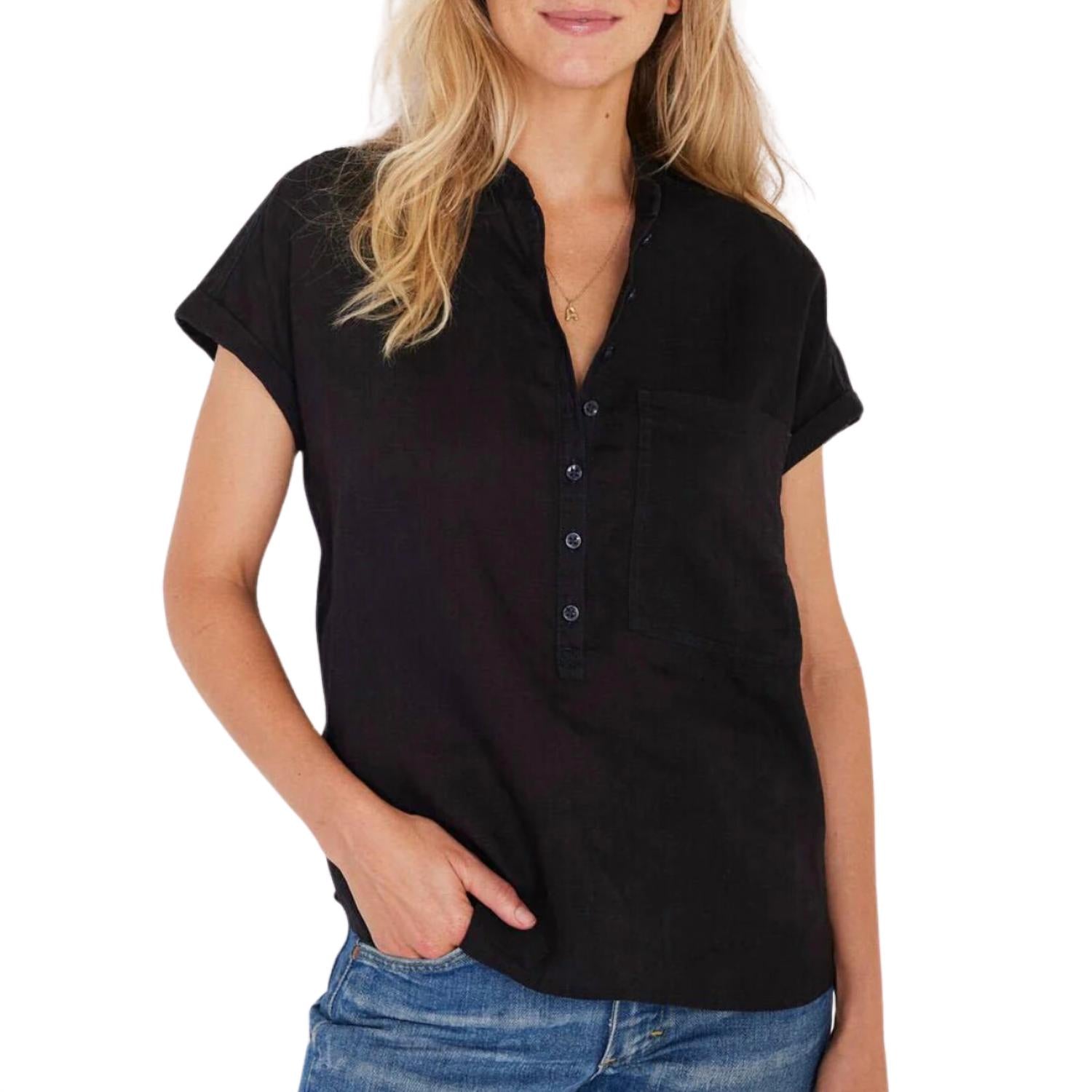 Not Monday - London Linen Short Sleeve Top