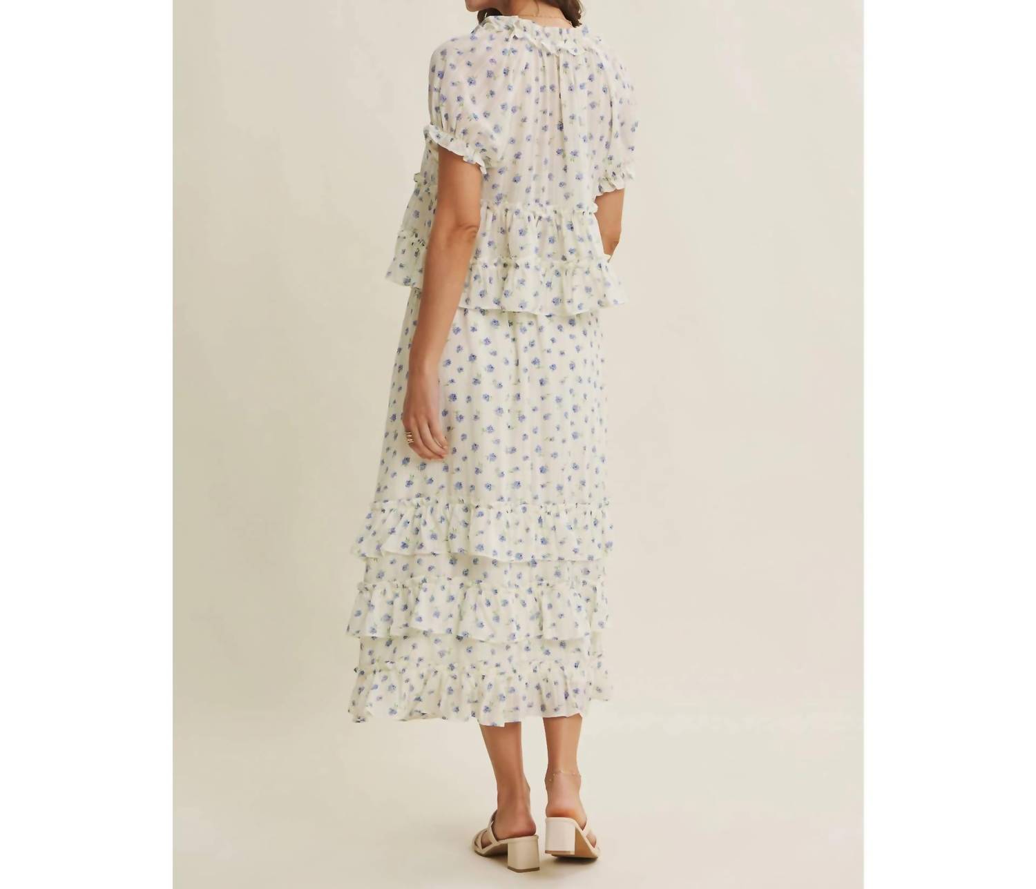 In February - Women's Lexley Floral Midi Tiered Skirt
