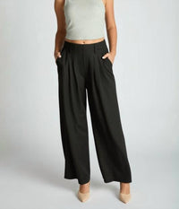 Loit - Wide Leg Waffle Textured Pleated Pants