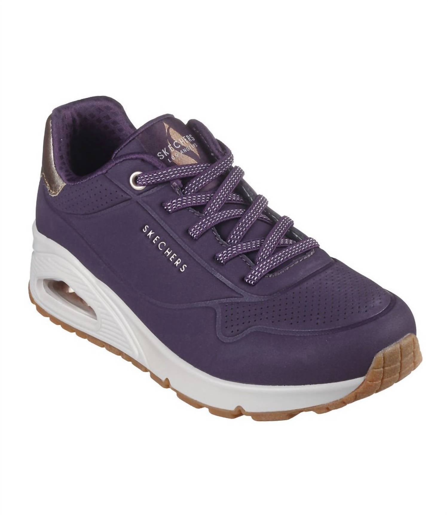 Skechers Women's Uno-shimmer Away Shoes in dark purple - women's sneaker - alternate view