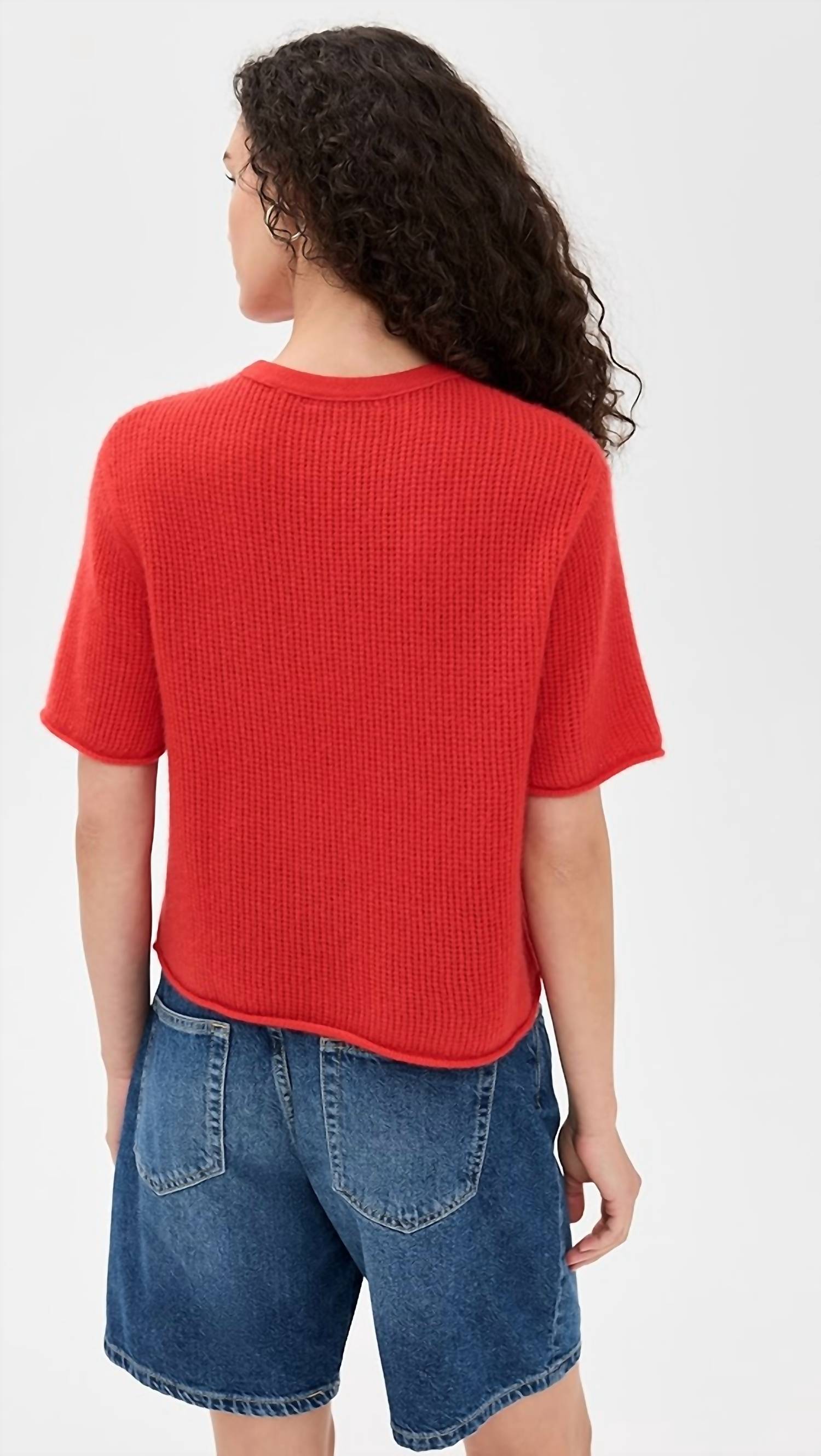 White + Warren - Cashmere Waffle Mesh Tee