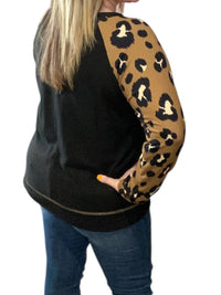 Honeyme - Fleece Animal Print Long Sleeve Tee
