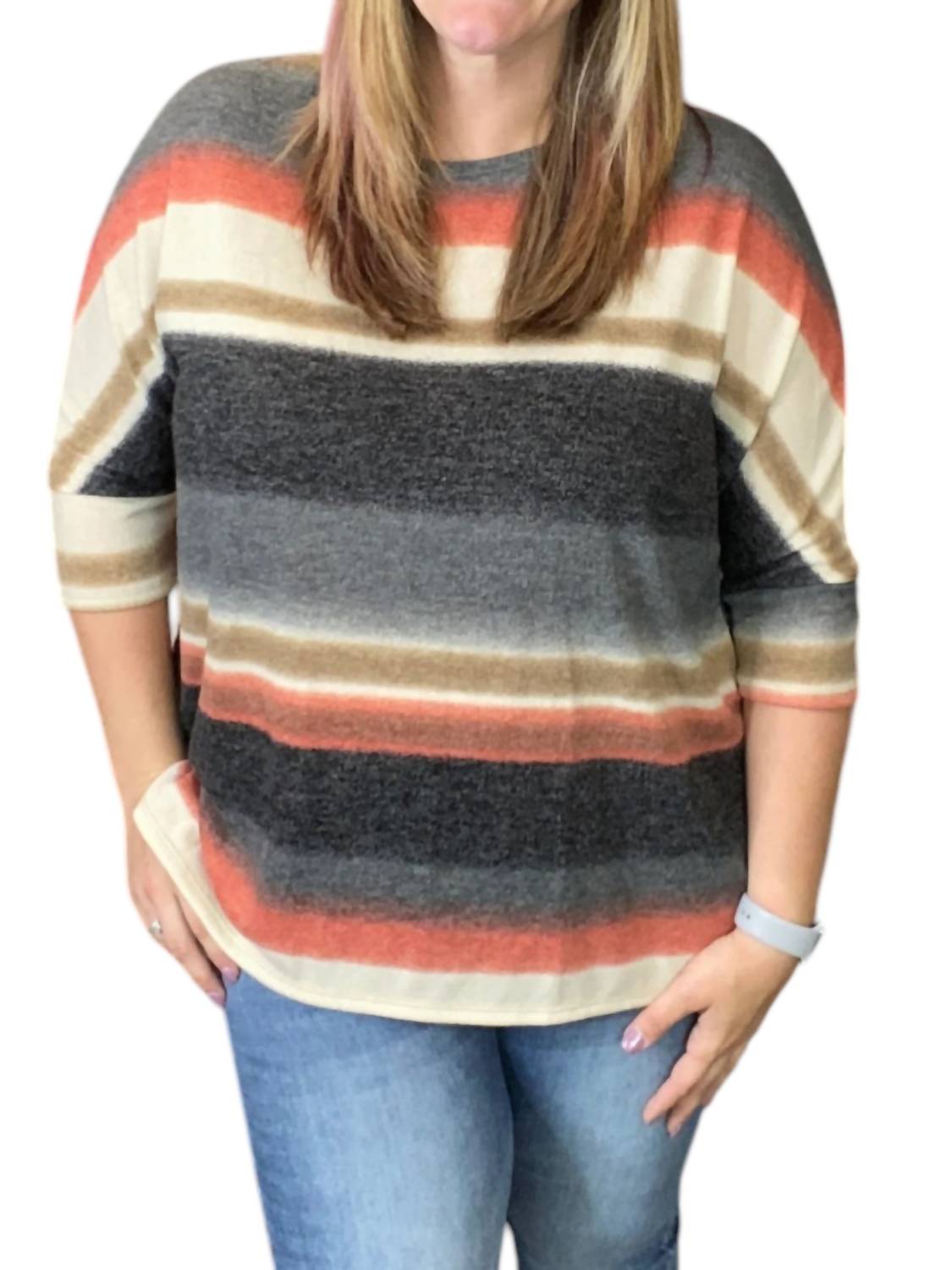 Honeyme - Fall Between the Lines Boxy Top