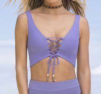 MAAJI Long Line Reversible Triangle Top in periwinkle paradise - women's swimwear - view 4