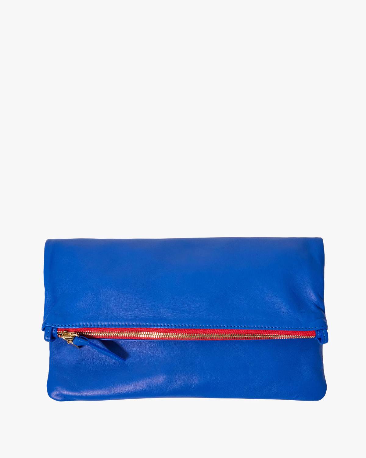 Clare V. Foldover Clutch in electric blue - women's bag