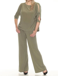 Joseph Ribkoff - Boat Neck Slit Sleeve Top