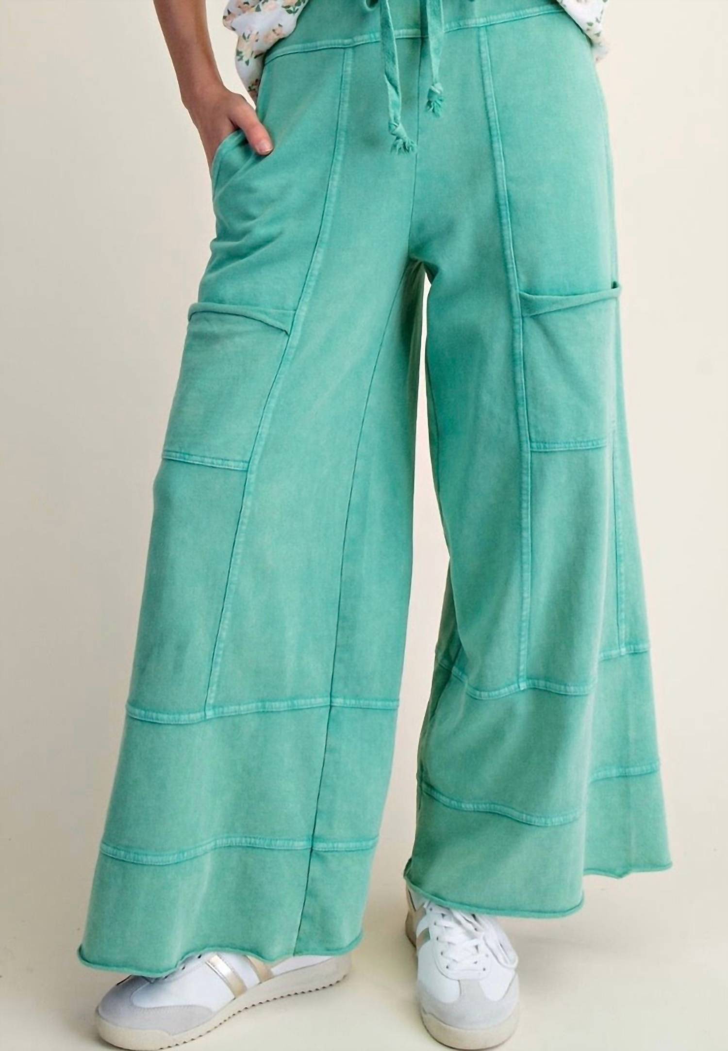 Easel - Mineral Washed Terry Knit Pants