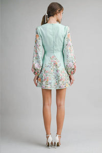 Endless Blu. - Garden Long Sleeve Mini Dress