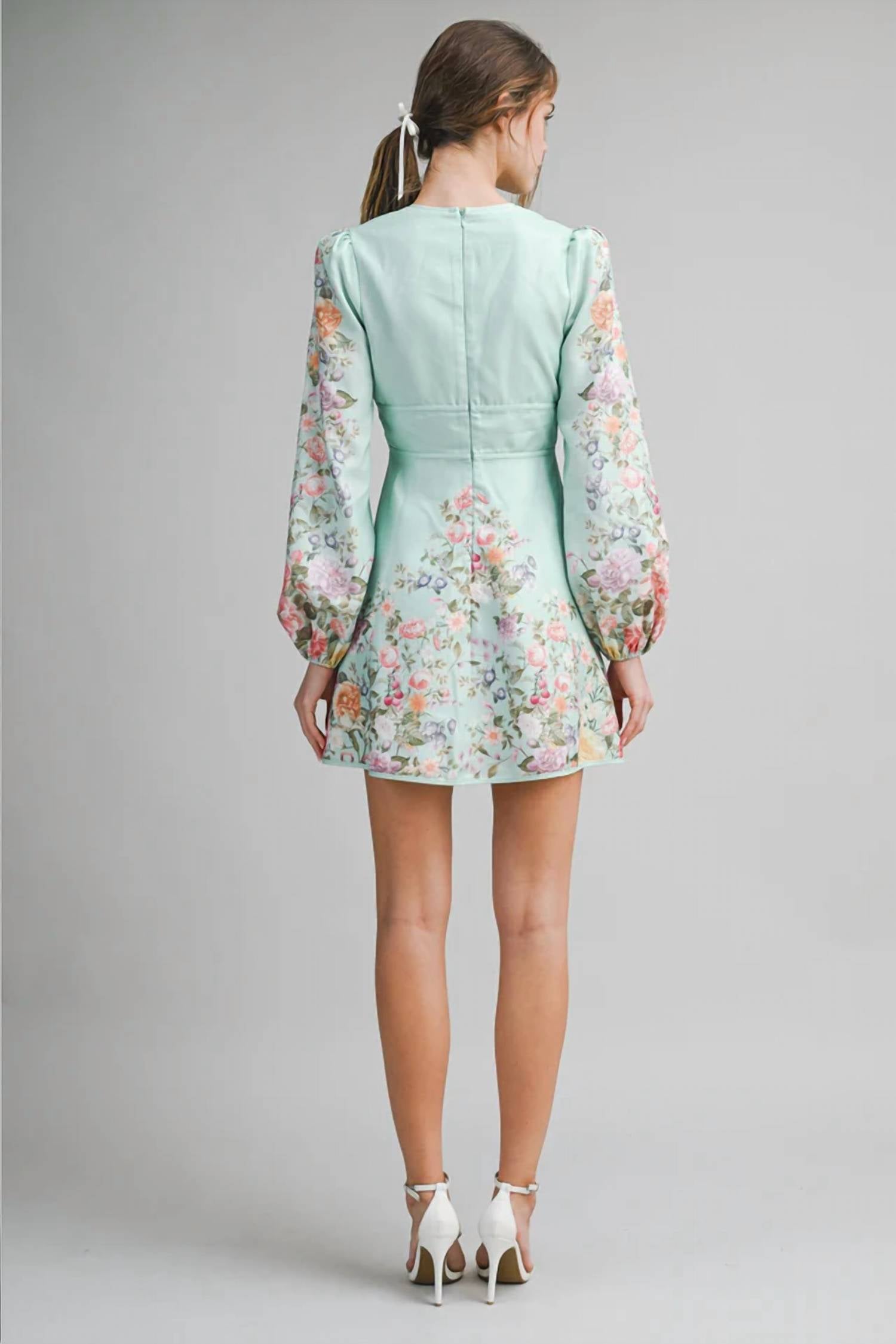 Endless Blu. - Garden Long Sleeve Mini Dress