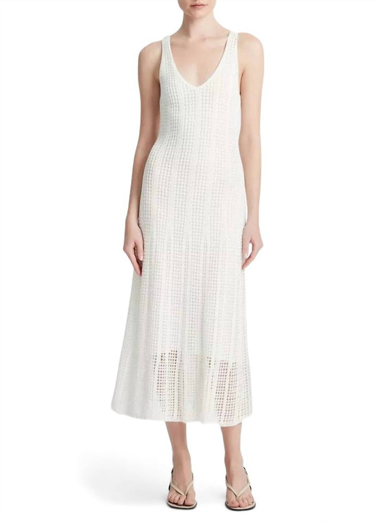 Vince - Mesh Grid Godet Dress