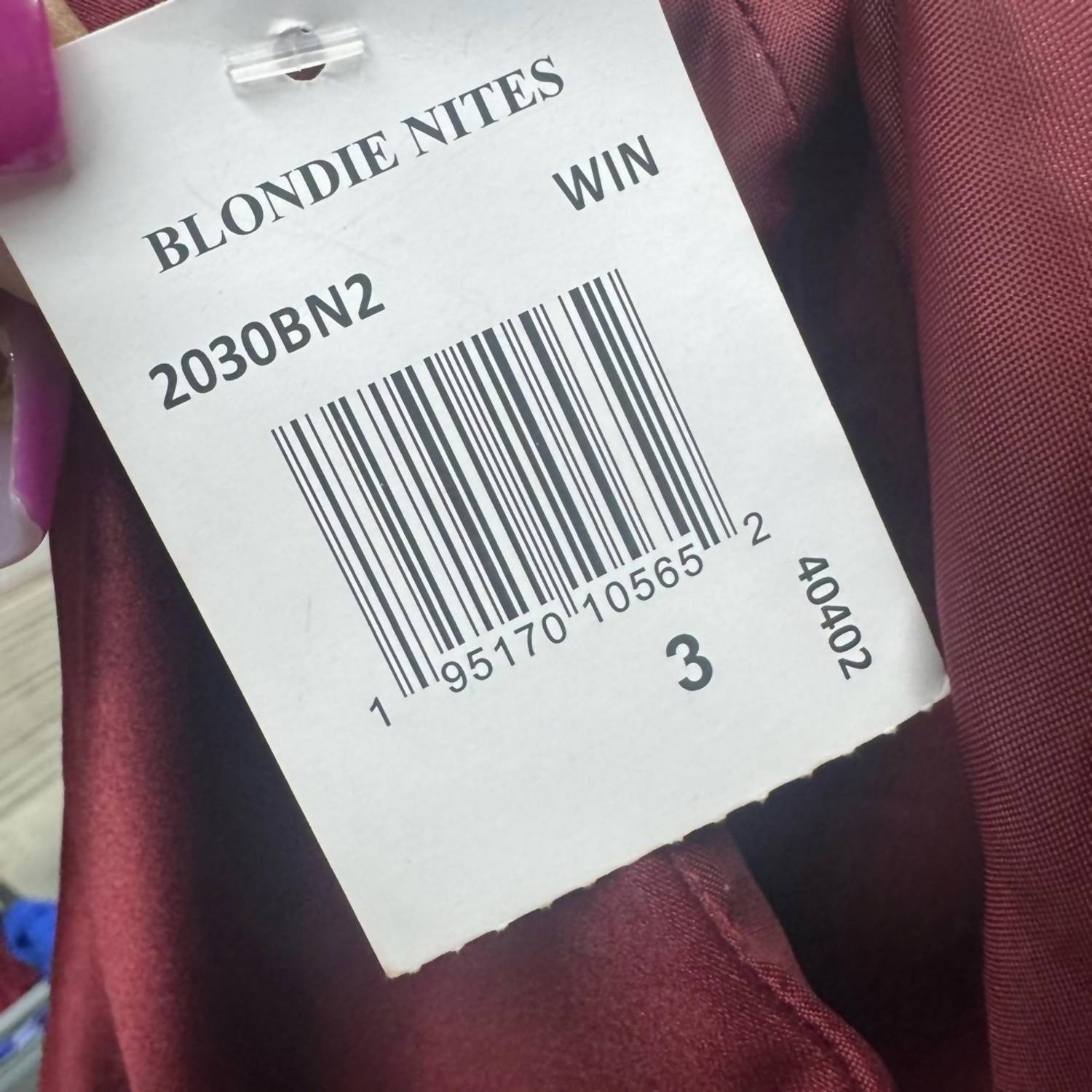 Blondie Nites Elegant Evening Gown in burgundy - women's dress - view 5
