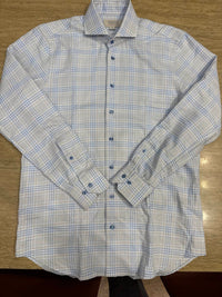 Hagen Men's Button Down Shirt in blue white - men's shirt