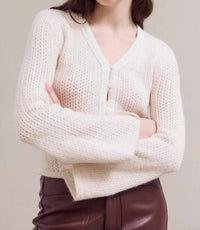 Grade & Gather - Lace Trim Detailed Cardigan