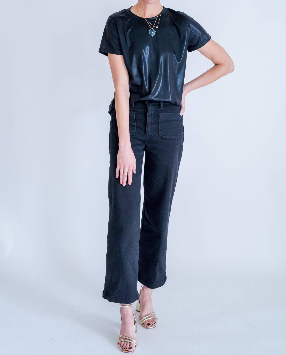 Kld. Signature - Short Sleeve Metallic Top