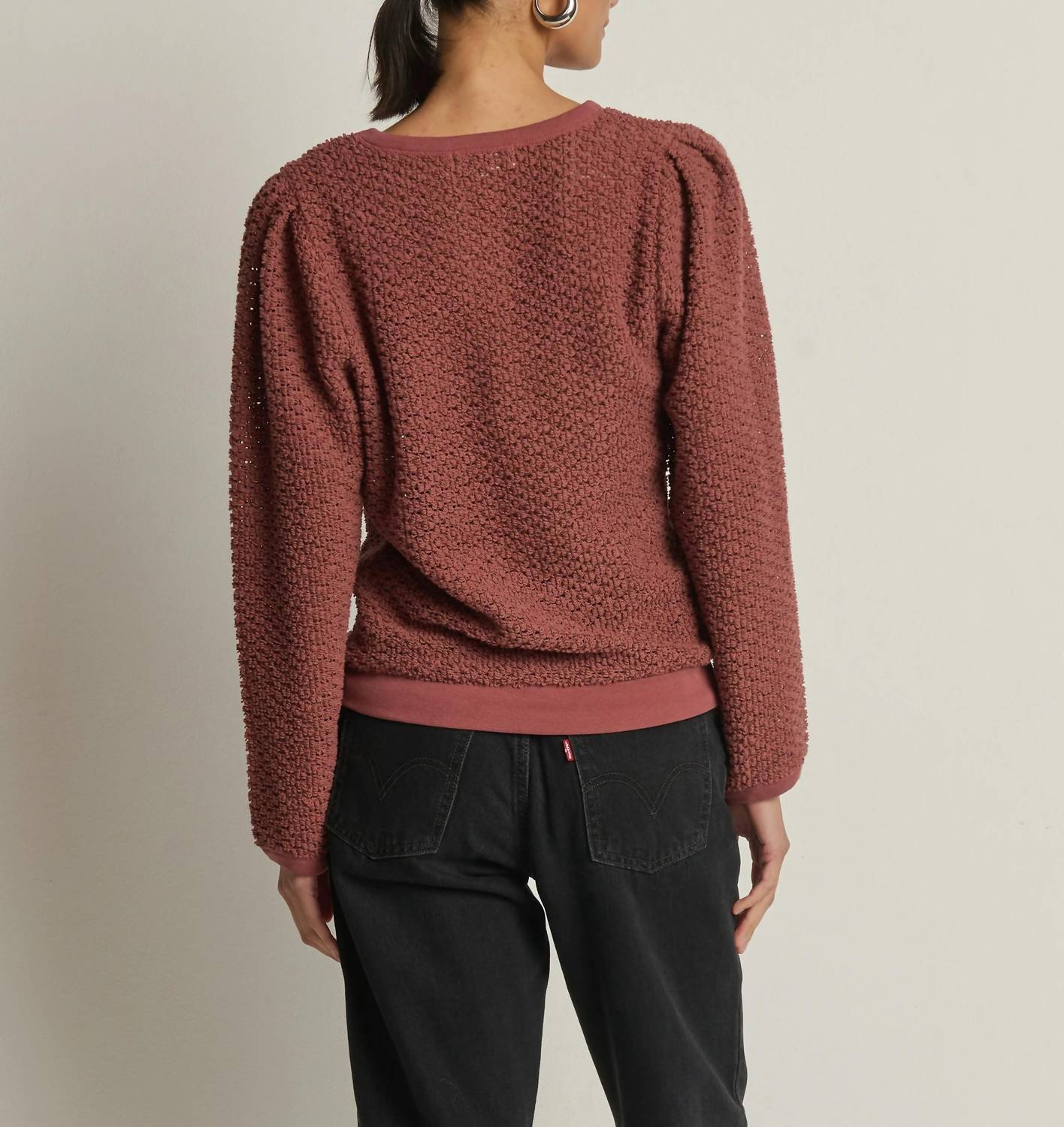 Nation LTD Etta Lace Popover Top in stallion - women's long sleeve top - alternate view