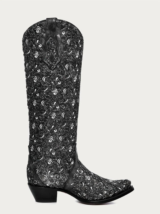 Corral - Women's Glitter Overlay & Embroidery Triad Tall Boots