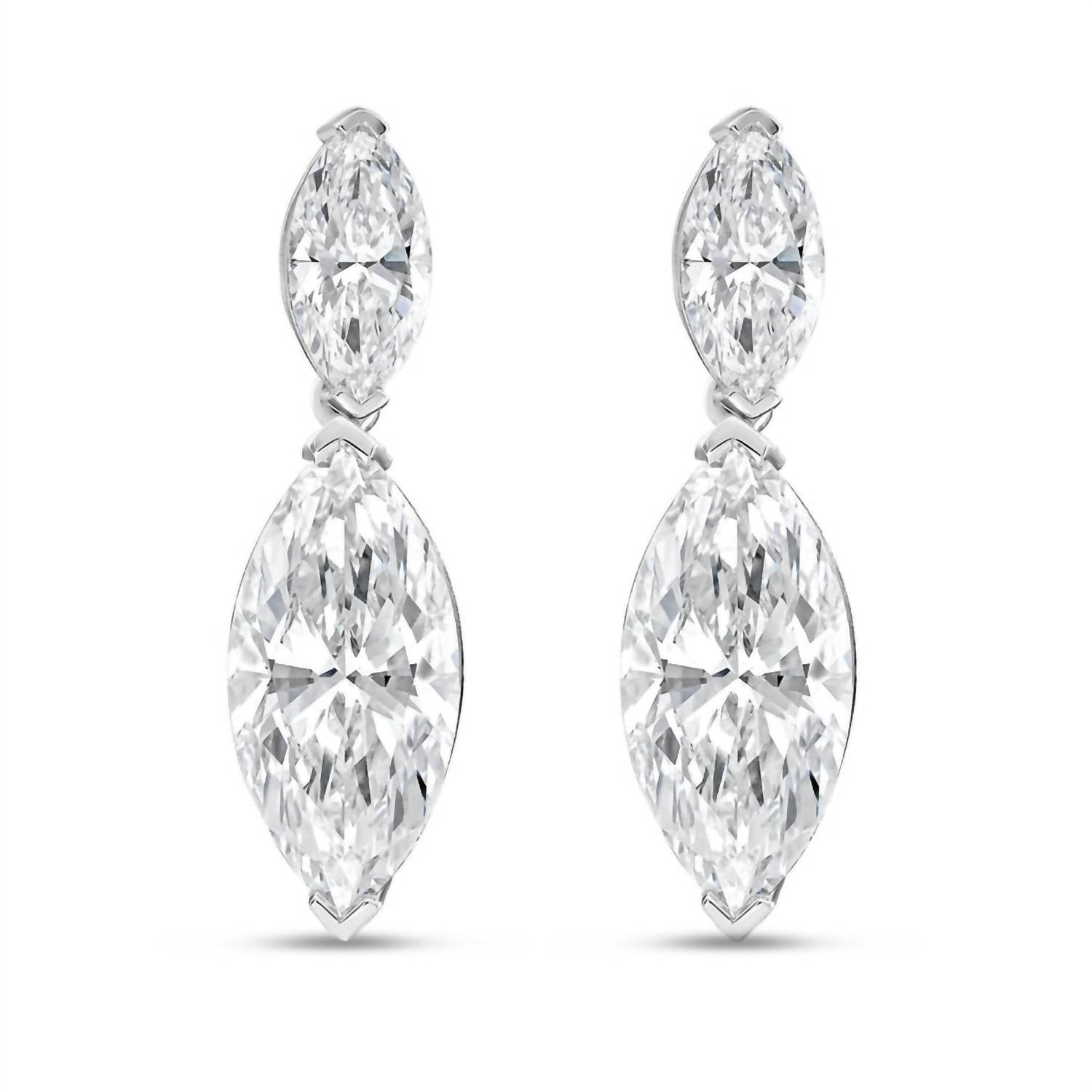 Diana M Jewels - 8.00 Ct Marquise-cut Lab-grown Diamond Drop Earrings