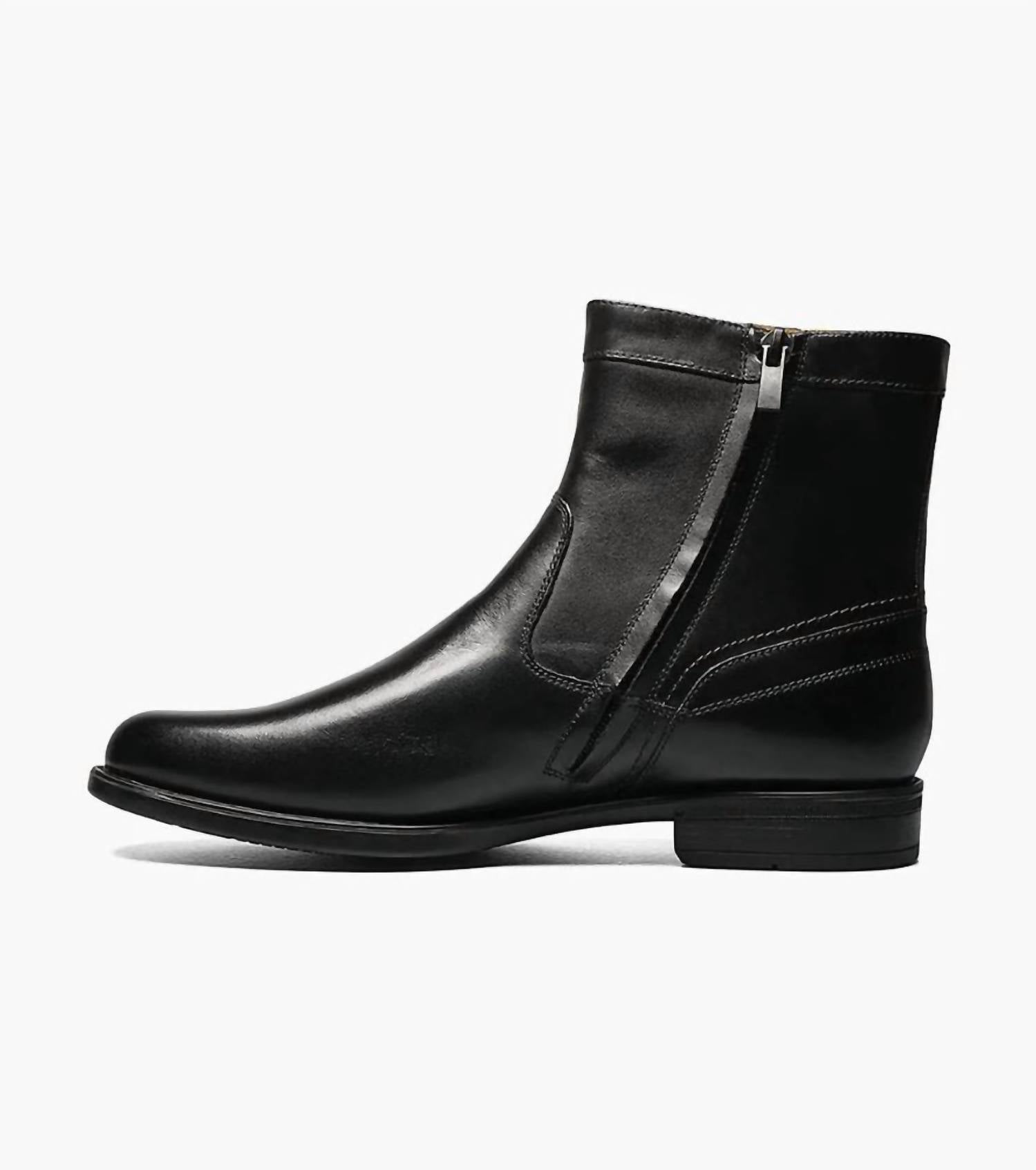 Florsheim Men's Midtown Zip Boot in black - men's boots - detail view