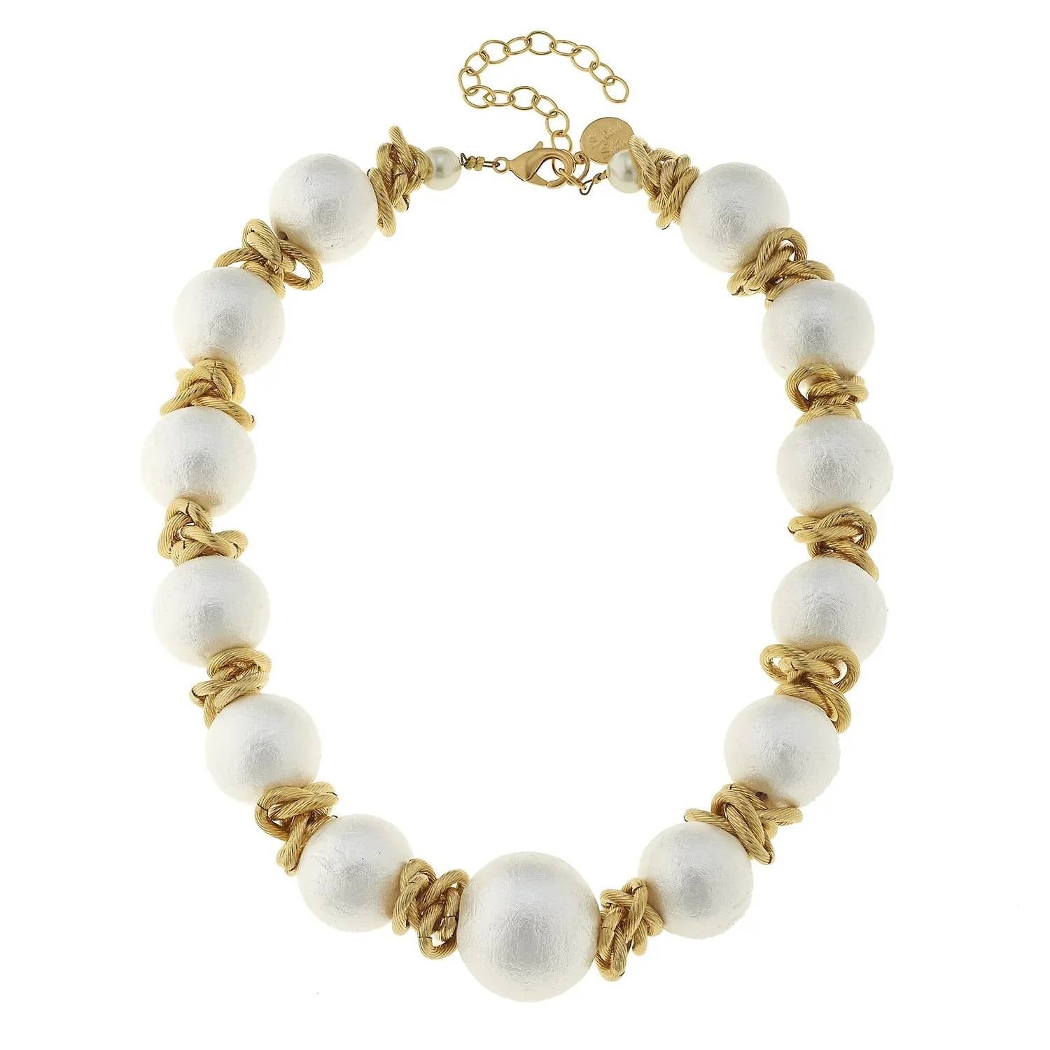 Susan Shaw - Cotton Pearl Link Necklace