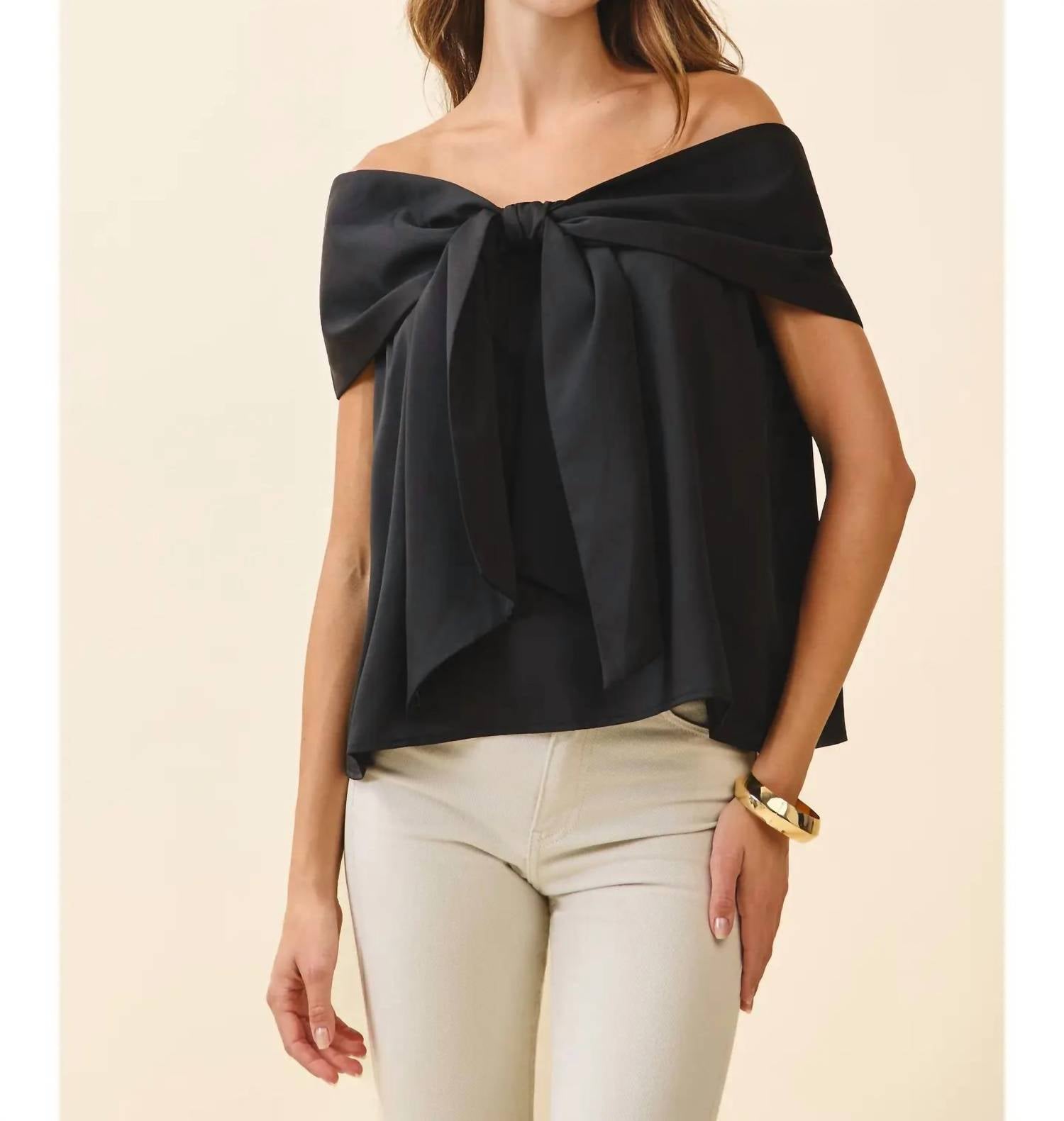 Tcec - Bow Accented Off The Shoulder Top