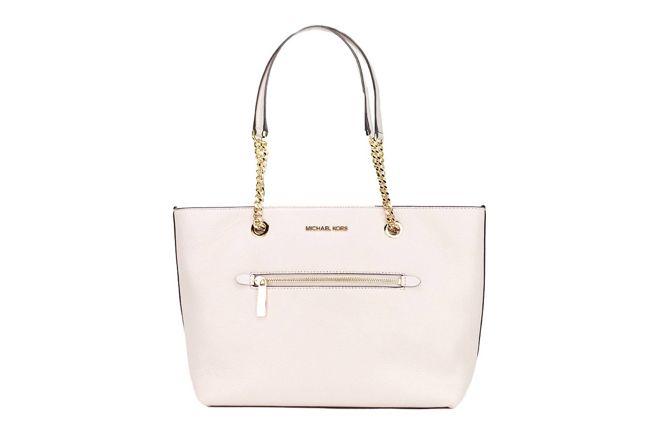 Michael Kors - Women's Jet Set Leather Front Zip Chain Tote Bag Purse Medium
